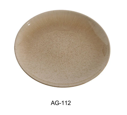 This Coupe Shape Round Plate offers a unique design that is both affordable and strong.  This coupe-style plate is ideal for serving appetizers, desserts, or small side dishes suitable for restaurant, cafes, and home dining. Crafted from high-quality, color-glazed porcelain in a versatile beige, it offers both aesthetic appeal and long-lasting utility. High quality affordable dinnerware.