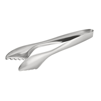 12-inch offset stainless steel serving tongs, durable 18/8 steel, scalloped tips for secure grip, rust resistant, dishwasher safe, ideal for catering and kitchen service, packed 72 each per case