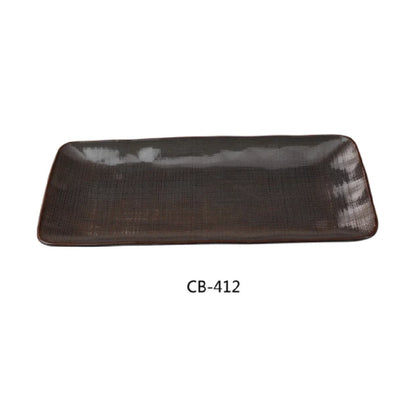 This rectangular plate is made from high-quality material, long plate features a basket weave design that enhances food presentation while ensuring durability in busy restaurant environments. Its microwave and dishwasher-safe properties simplify routine cleaning and reheating processes, making it suitable for restaurant, cafes, catering, and institutional settings requiring reliable dinnerware for daily workflows.