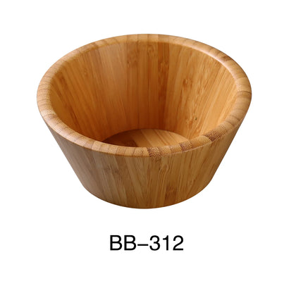 This bowl is offering a lightweight yet durable solution. Its natural wood material ensures a sustainable, eco-friendly option suitable for various food display applications, supporting HACCP workflows and sanitation standards in professional settings. High quality affordable restaurant dinnerware.