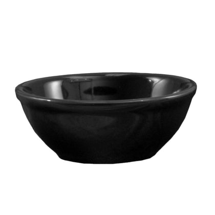 12.5oz Black Nappie Bowl, 5 5/8-inch, chip-resistant, dishwasher-safe, microwave-safe, stylish and durable dinnerware for soups, salads, cereals, and desserts, ideal for home and restaurant use.