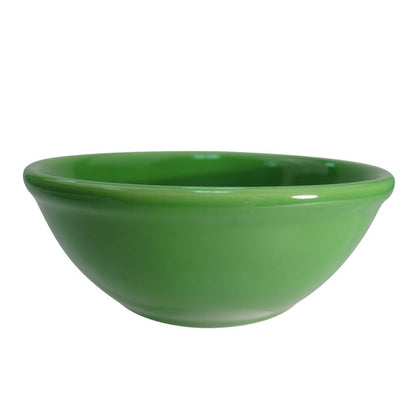 12.5oz Green Nappie Bowl, 5 5/8-inch, chip-resistant, dishwasher-safe, microwave-safe, stylish and durable dinnerware for soups, salads, cereals, and desserts, perfect for home and restaurant use.