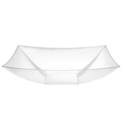 128oz Rectangles Clear Bowl, crafted from durable BPA-free plastic. Large capacity, modern design for salads, pastas, or desserts. Perfect for weddings, events, or casual dining. Reusable or disposable.