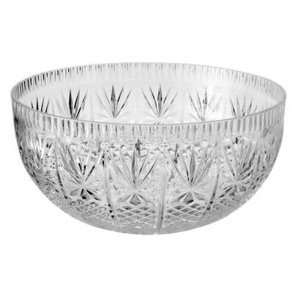 12QT Crystal Punch Bowl with a timeless, elegant design. Durable and spacious, perfect for serving punch, beverages, or salads at weddings, parties, catering events, or family gatherings.