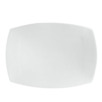 12 1/2-inch rectangular flat plate – sleek serving platter for entrees, sushi, or appetizers; chip-resistant, microwave and dishwasher safe; modern design for elegant food presentation.