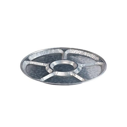 12-inch aluminum Lazy Susan tray with smooth 360-degree rotation, perfect for serving food, condiments, and snacks at dining tables or events.