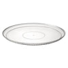 Ridged Clear Round Tray in 12-inch and 16-inch sizes. Ideal for serving appetizers, desserts, or drinks at parties and gatherings. Durable, stylish, and versatile for any event or occasion.