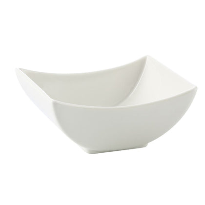 12 oz 5 5/8-inch BoneW square bowl – modern bowl for salads, sides, or small entrées; chip-resistant, microwave and dishwasher safe; elegant design for stylish food presentation.