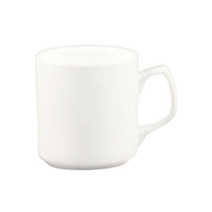 12oz Royal PW coffee mug, 3 1/2-inch ceramic cup, modern PW tea mug, durable chip-resistant mug, elegant Royal PW coffee cup, heat-retaining tea cup, ergonomic handle mug, easy-to-clean glazed mug.