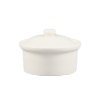 12oz casserole with lid, durable, chip-resistant, and stylish, ideal for baking and serving soups, stews, and casseroles. Lightweight, easy to clean, perfect for home, restaurant, or catering use.