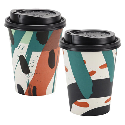 12oz Doodles Hot/Cold Cups with a fun design. Perfect for coffee, tea, soda, and juice. Ideal for home, office, parties, and cafes. Durable, stylish, and versatile for any occasion.