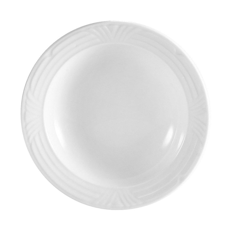 12oz soup plate, 8.5-inch deep dish, durable and chip-resistant. Ideal for soups, stews, and pasta. Microwave and dishwasher safe, wide-rim design, elegant and practical for any dining occasion.