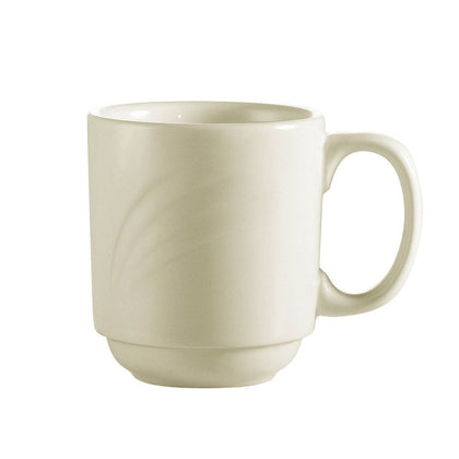 12oz stacking mug with space-saving design, durable ceramic construction, and ergonomic handle. Perfect for coffee, tea, and hot drinks in homes, offices, cafés, and restaurants.