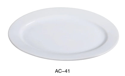 Oval Platter features a rolled edge design crafted from reliable, super white porcelain. Safe for dishwasher, oven, and microwave use, it offers versatile convenience for everyday meals or special occasions in restaurants and home use. Ideal for serving salads, desserts, and appetizers, this elegant platter combines durability with style to enhance your dining experience.