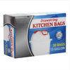 Premium 13-gallon tall kitchen trash bags with drawstring closure, strong tear-resistant and leak-proof design for mess-free waste management.