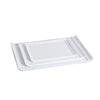 This rectangular display plate is ideal for presentation and food arrangement in restaurants, catering operations, and institutional kitchens. Its durable porcelain construction ensures longevity and resistance to frequent dishwasher, oven, and microwave use, supporting efficient kitchen workflows and safeguarding food safety standards.