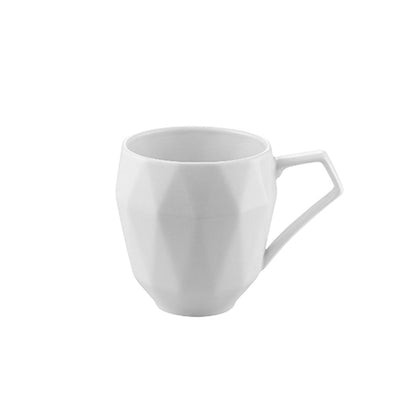13oz porcelain mug, 4.63-inch elegant and durable coffee cup. Perfect for coffee, tea, and hot drinks. Chip-resistant, microwave- and dishwasher-safe. Ideal for home, office, and cafés.