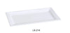 This versatile serving plate features a sleek rectangular shape with delicate lines, providing a sophisticated and distinctive presentation for your culinary creations. This plate is ideal for showcasing individual appetizers, small side dishes, or desserts in restaurants, cafes, and home dining. Made from durable, high-quality porcelain in a sophisticated bone white, this plate is designed for both versatility and long-lasting performance.