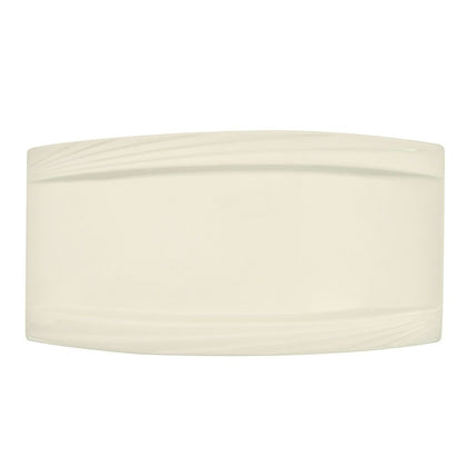 14-inch curved rectangular platter with a sleek, durable design. Perfect for serving appetizers, sushi, desserts, and gourmet dishes in homes, restaurants, and catering events. Elegant and modern.