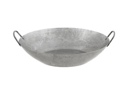 Set of 12 14-inch flat bottom Cantonese woks, perfect for stir-frying, sautéing, and cooking traditional Asian dishes.



