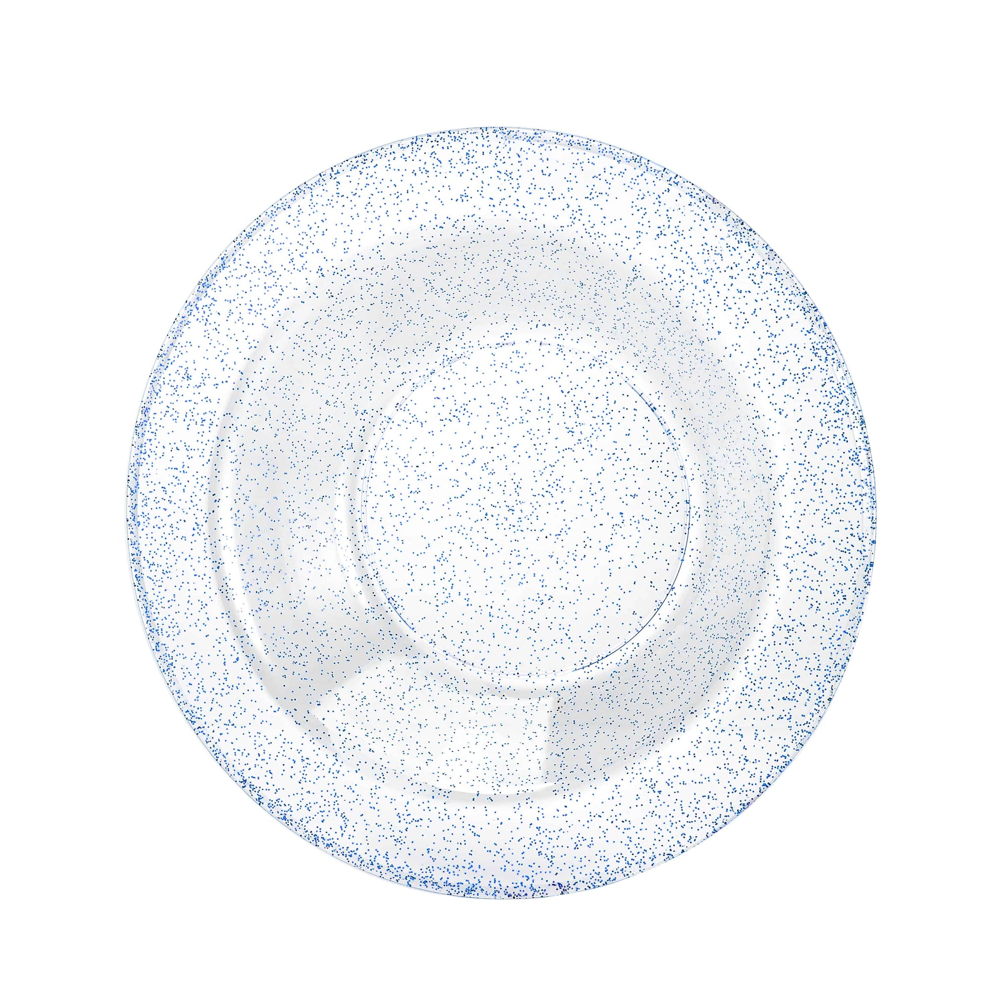 Blue glitter bowls in 14oz and 5oz sizes, perfect for salads, soups, appetizers, dips, and desserts. Ideal for weddings, parties, catering, and events. Durable, BPA-free, reusable, disposable, and elegant