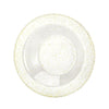 Gold glitter plastic bowls in 5 oz and 14 oz sizes, perfect for soups, salads, desserts, dips, and appetizers. Ideal for weddings, parties, catering, and events. Durable, BPA-free, reusable, and disposable.