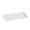 This rectangular display plate is ideal for presentation and food arrangement in restaurants, catering operations, and institutional kitchens. Its durable porcelain construction ensures longevity and resistance to frequent dishwasher, oven, and microwave use, supporting efficient kitchen workflows and safeguarding food safety standards.