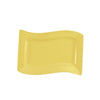 15.5-inch yellow rectangular platter, break-resistant and microwave-safe; ideal for stylish food presentation in restaurants, catering, or home dining with bright, modern appeal.