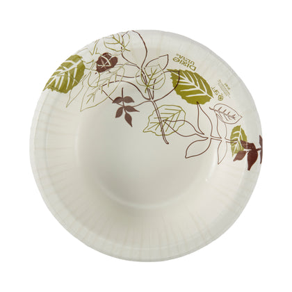 12oz White Printed Ultra Pathways Heavy-Weight Paper Disposable Bowl