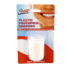 These plastic toothpick shakers offer a convenient and hygienic way to dispense toothpicks at dining tables, restaurants, or catered events. Each shaker is filled with 200 toothpicks and features a practical design that allows for easy access while keeping the contents covered and clean. Perfect for both home and commercial use, these toothpick shakers are a reliable addition to any setting.