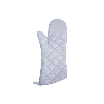 15‑inch cotton oven mitt with silicone‑coated surface and quilted interior, heat resistant to 500 °F, non‑slip grip, ambidextrous, machine‑washable; ideal for baking, cooking, and grill use.