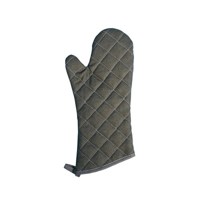 15‑inch flame‑retardant cotton oven mitt with quilted shell and heat resistance to 450 °F, extra‑long for forearm protection, durable grip, machine‑washable; ideal for kitchen and BBQ use.