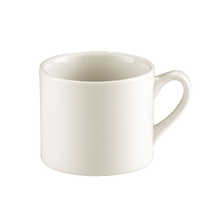 15oz AW cylinder coffee mug, 3 3/4-inch ceramic cup, modern cylindrical tea mug, durable chip-resistant coffee cup, sleek AW hot beverage mug, heat-retaining ceramic mug, easy-to-clean glazed mug.