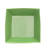 15oz green square bowl, 6-inch modern plastic dinnerware, durable serving bowl, scratch-resistant and stain-resistant, stylish catering bowl, perfect for restaurants, events, and home dining.