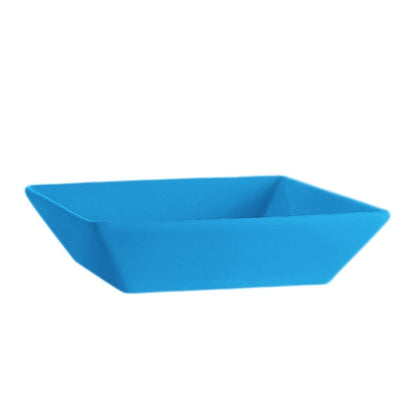 15oz peacock blue square bowl, 6-inch modern plastic dinnerware, durable serving bowl, scratch-resistant and stain-resistant, stylish catering bowl, perfect for restaurants, events, and home dining.