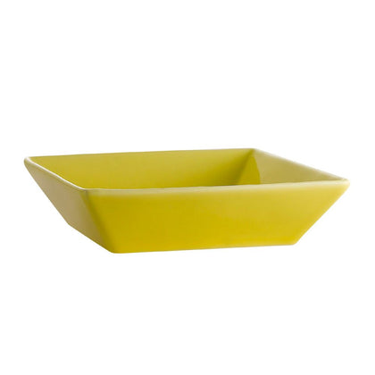 15oz sunflower yellow square bowl, 6-inch modern plastic dinnerware, durable serving bowl, scratch-resistant and stain-resistant, stylish catering bowl, perfect for restaurants, events, and home dining.