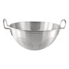 16-quart aluminum Chinese colander with loop handles, perforated for fast drainage. Durable and rust-resistant, ideal for large food prep in both commercial and home kitchens.