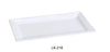 This versatile serving plate features a sleek rectangular shape with delicate lines, providing a sophisticated and distinctive presentation for your culinary creations. This plate is ideal for showcasing individual appetizers, small side dishes, or desserts in restaurants, cafes, and home dining. Made from durable, high-quality porcelain in a sophisticated bone white, this plate is designed for both versatility and long-lasting performance.