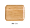 This wooden tray is made from natural bamboo, offering a lightweight yet durable solution. Its natural wood material ensures a sustainable, eco-friendly option suitable for various food display applications, supporting HACCP workflows and sanitation standards in professional settings. High quality and affordable wooden tray.