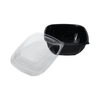 Square Disposable Plastic Salad Bowl with Clear Dome Lids
