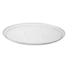 Ridged Clear Round Tray in 12-inch and 16-inch sizes. Ideal for serving appetizers, desserts, or drinks at parties and gatherings. Durable, stylish, and versatile for any event or occasion.