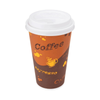 16oz Disposable Coffee Hot Paper Cups with White Sipper Dome Lids