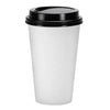 16oz White Hot Cup with Lid, premium disposable coffee cups for hot beverages. Ideal for cafes, offices, events, and on-the-go use. Clean, professional white design with a secure lid to prevent spills.