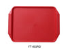 This tray has a vibrant red finish that adds visual appeal to your service while maintaining the durability and quality expected in busy food service environments. This tray measures 17 inches long by 12 inches wide. Perfect for cafeterias, quick-service restaurants, and catering operations seeking reliable, environmentally conscious dinnerware solutions.