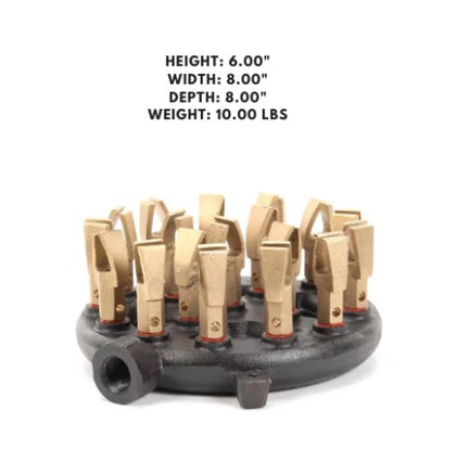 18-tip shield burner for propane gas, designed for efficient heat distribution and enhanced performance in propane appliances.