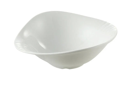 EcoQuality Bowl, this triangular-shaped bowl is designed with a sleek and modern look that is sure to impress your guests. It's large enough to serve your favorite soups, salads, or pasta dishes. This bowl is just the right size for any meal or snack. Made of durable melamine, this bowl is built to last. It is dishwasher safe, making it easy to clean and maintain its pristine appearance. Elevate your dining experience with these high quality affordable restaurant dinnerware.
