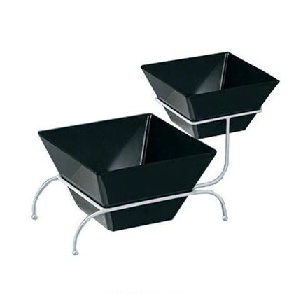 EcoQuality 2-Tier Stand For RM-409 RM-412 ST-102W 4/Pcs. It is made from durable and reliable melamine material, that will serve you for a long time with 19.50 inches long by 9.50 inches wide by 8.50 inches in height. All Rome collection items are stylish and will perfectly fit almost any food-serving establishment's design. Such tier stands add a touch of elegance to your table, whether at the casual or fine dinner party. 
