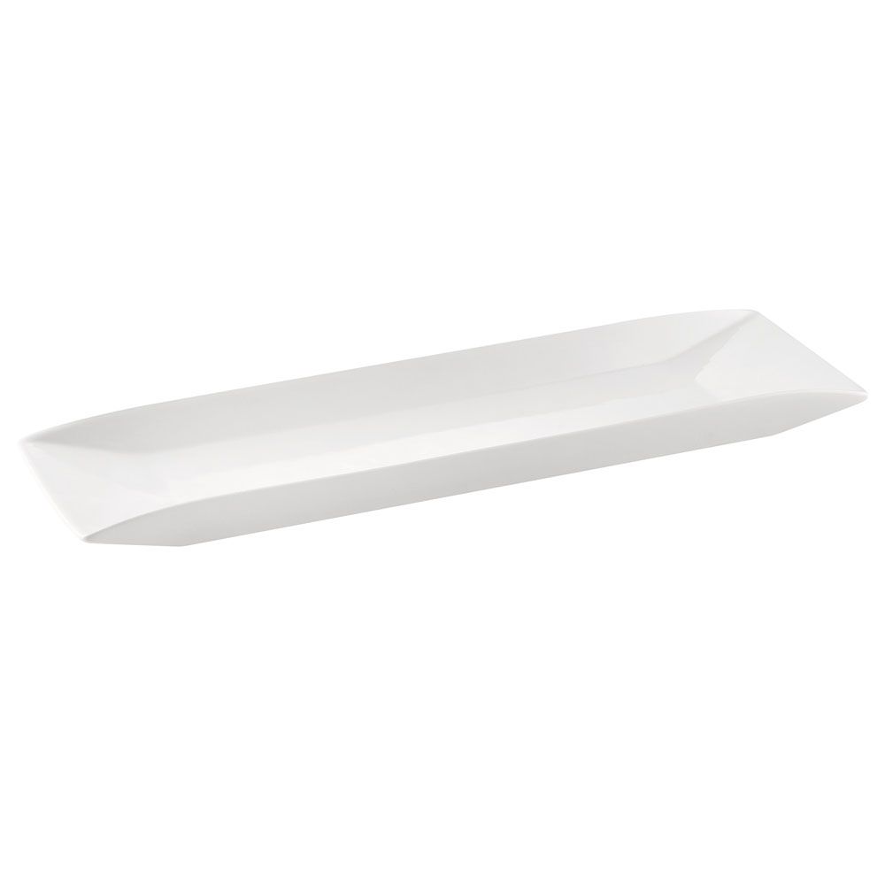 19 3/4-inch rectangular serving platter, large chip-resistant tray, elegant serving dish for appetizers and entrees, easy-to-clean glazed platter, professional-quality dinnerware, buffet-style serving tray.