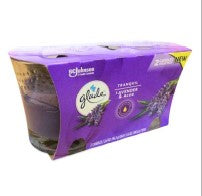 Glade Candle Tranquil Lavender & Aloe, 3.4 oz – scented candle with soothing lavender and aloe fragrance in a glass jar.