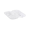 1/6 size durable polycarbonate drain shelf for PC food pans, easy to clean, supports efficient drainage to maintain food freshness, perfect for commercial kitchens, catering, and buffet setups.